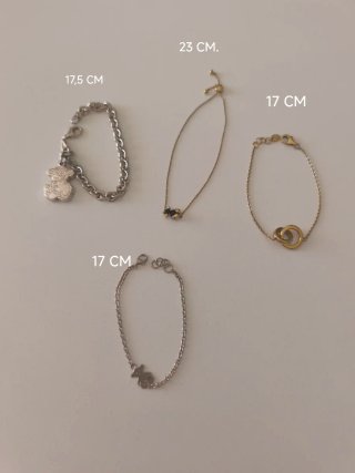 Lote 4 Pulseras Tous de Plata de Ley 925 + Regalo.