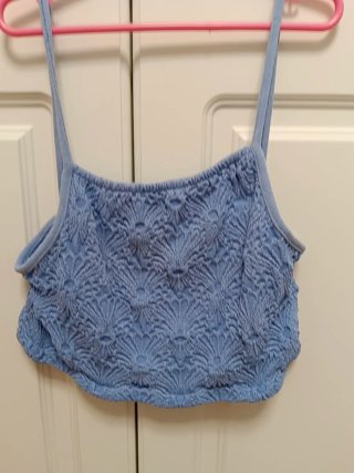 Top tirantes azul con textura Pull&Bear