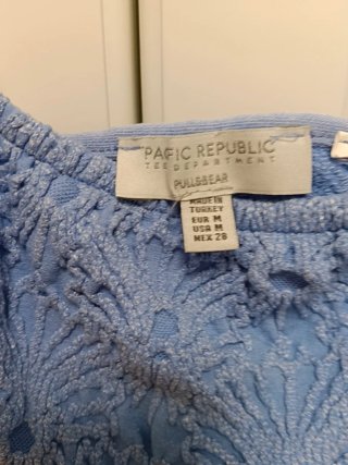 Top tirantes azul con textura Pull&Bear