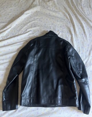 Chaqueta Piel Negra Moto