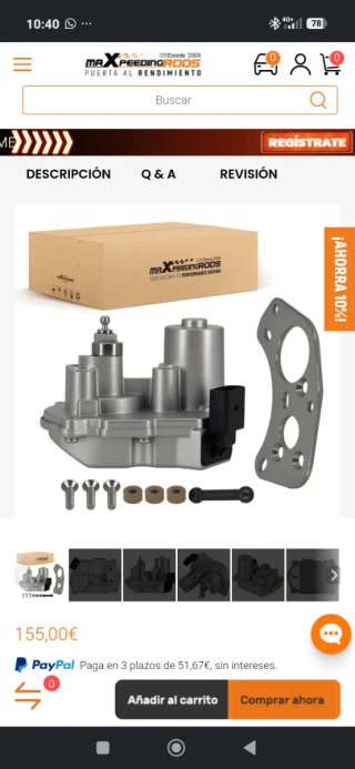 Válvula actuador turbo Audi