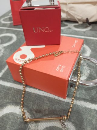 Collar Uno de 50 desmontable dorado y plateado