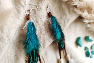 Pendientes de plumas largos