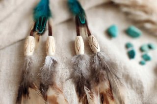 Pendientes de plumas largos