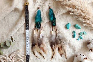 Pendientes de plumas largos