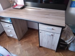 Sofá Cama Doble Negro y Blanco