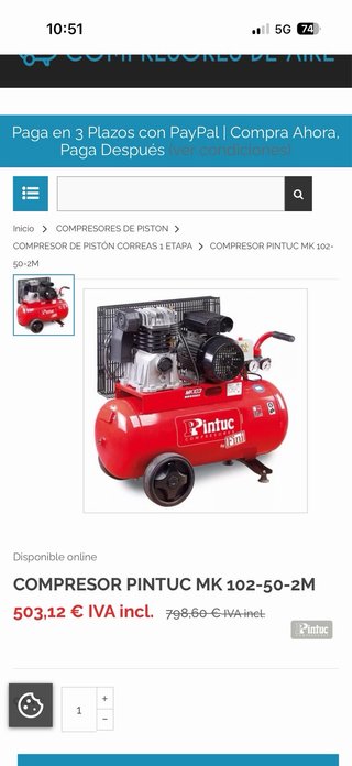 Compresor de aire trifásico SEMINUEVO