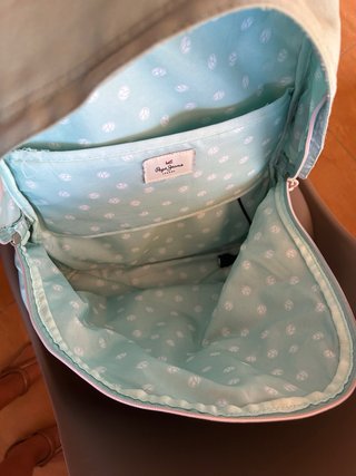 Mochila Pepe Jeans turquesa + estuche