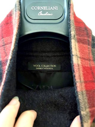 Zara poncho lana fantasia tartan