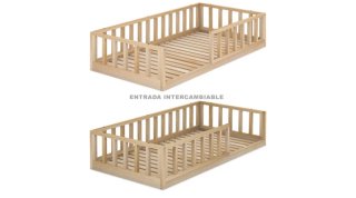 Cama Montessori Infantil Madera Natural 90x190