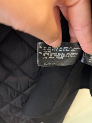Zara Cappotto Lana blu Nero Taglia Unica