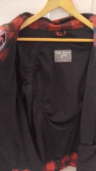 Camisa Cafe Racer Drax Kevlar Negra/Roja