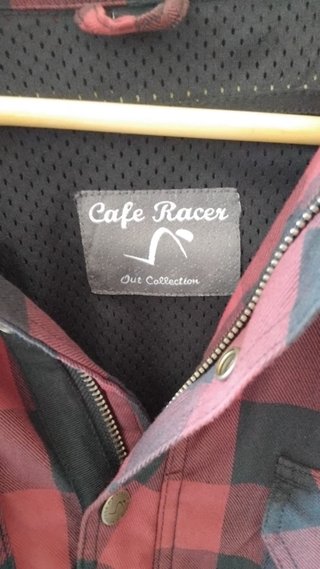 Camisa Cafe Racer Drax Kevlar Negra/Roja