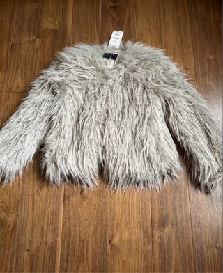 Giacca Zara pelo finto grigia