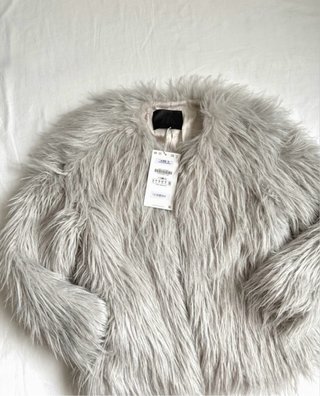Giacca Zara pelo finto grigia