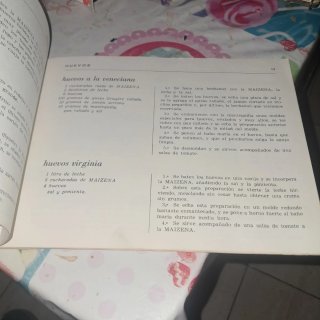 Antiguo recetario maicena en la vivina moderna