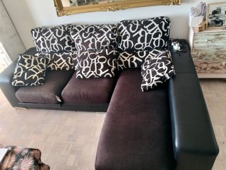 Sofá Chaise Lounge Negro y Blanco