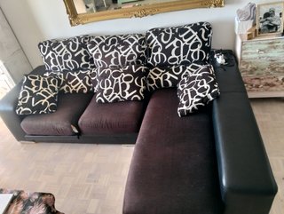 Sofá Chaise Lounge Negro y Blanco