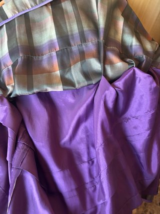 Falda regional cuadros marrón y morado