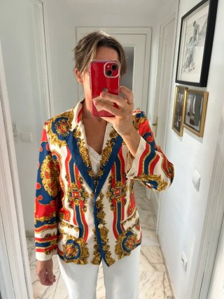 Blazer de seda vintage estilo Hermès