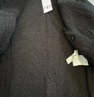 Chaqueta Polar Negra Doble Botonadura