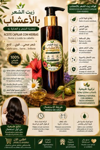 Aceite Natural Hierbas Cabello 100% Natural
