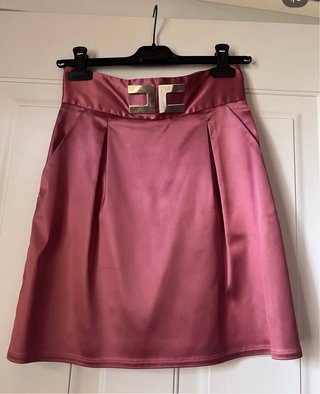 Gonna Elisabetta Franchi raso rosa TG 40
