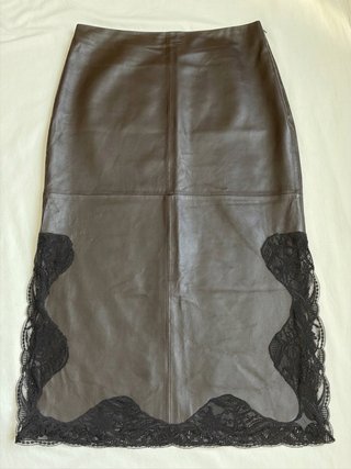 Gonna in vera pelle Zara con pizzo