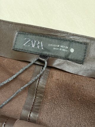 Gonna in vera pelle Zara con pizzo