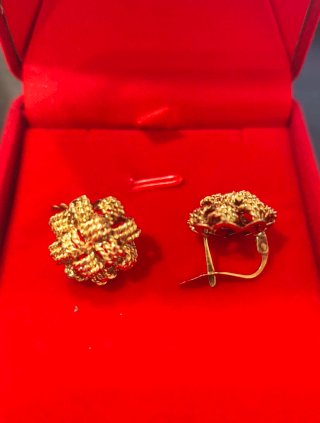 Conjunto de oro 18K pendientes y anillo