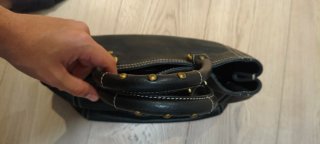 Purificación García Black Genuine Leather Tote Bag