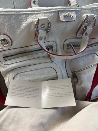 Borsa Hogan Pelle Bianca con Tracolla Rossa