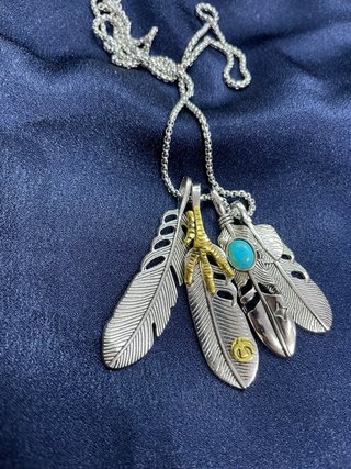 Collana Unisex Acciaio Ciondolo Piuma Artiglio