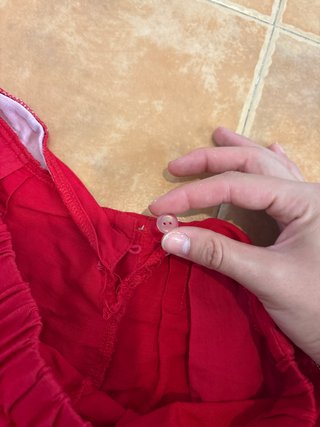 Pantalón ancho Oysho rojo