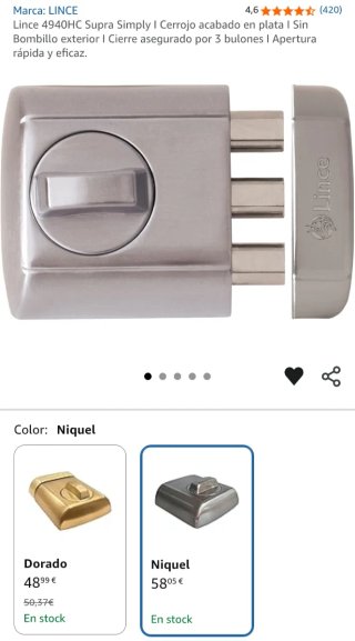 Cerrojo Alta Seguridad Lince Supra Simply _NUEVO
