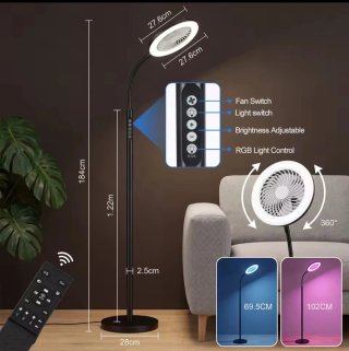 Lámpara de pie LED con ventilador B.K.Licht