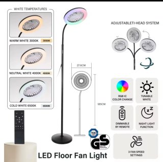 Lámpara de pie LED con ventilador B.K.Licht