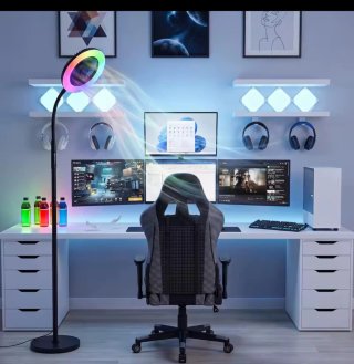 Lámpara de pie LED con ventilador B.K.Licht