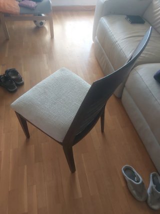 Silla de comedor madera y tela