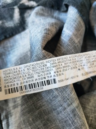 Camisa Zara Estampada Negra Talla M lino y viscosa