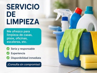 Me ofrezco para limpieza por horas .
