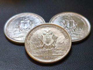 Monedas 5 Francos Suizos 1874 Réplicas