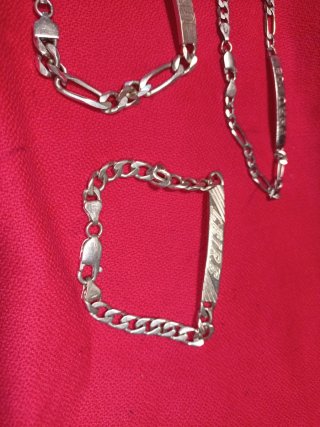 3 Pulseras esclavas Plata Ley 925
