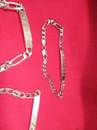 3 Pulseras esclavas Plata Ley 925