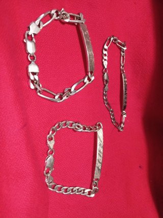 3 Pulseras esclavas Plata Ley 925