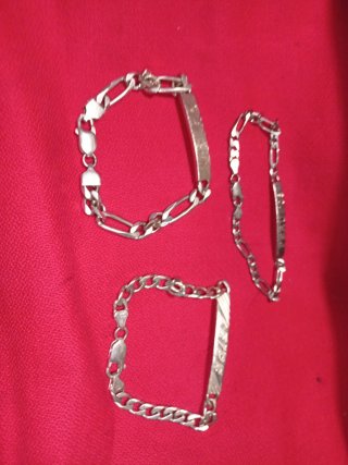 3 Pulseras esclavas Plata Ley 925