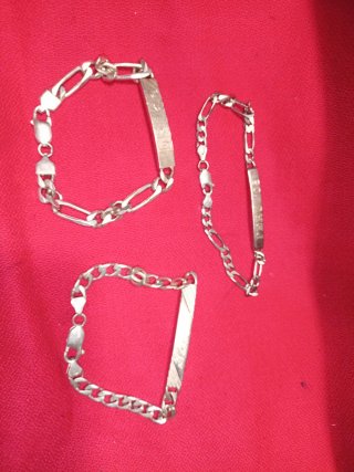 3 Pulseras esclavas Plata Ley 925