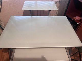 Mesa escritorio cristal y metal