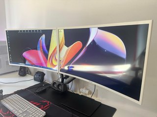 2 Monitores Samsung C32F391FW + Soporte Dual