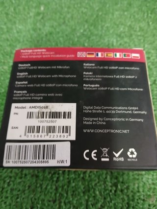 Conceptronic Webcam fhd amdis 1080p USB,